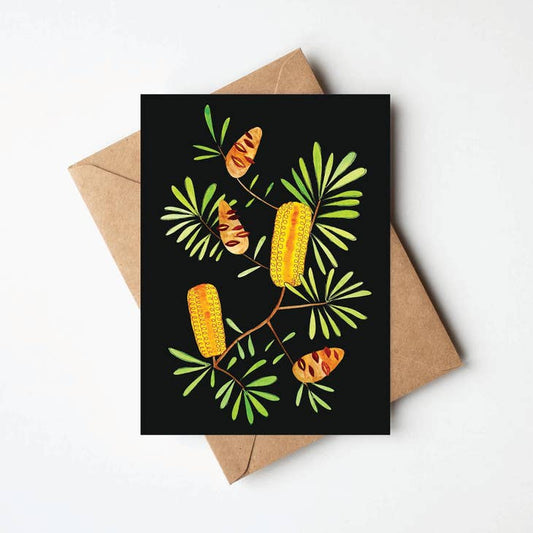 Golden Banksia Greeting Card