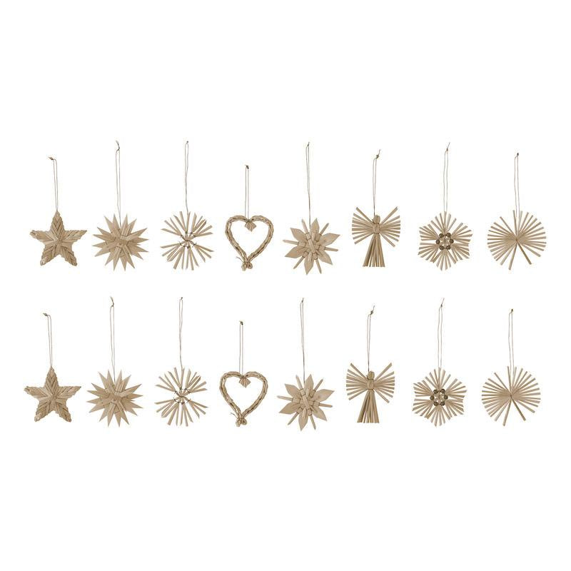 Hirah Straw Ornaments - 56 Pieces