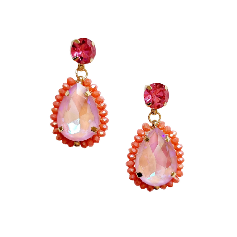 Karley Pink Gem Earrings