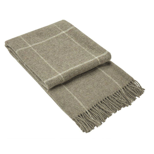 New Zealand Wool Blanket - Beige Stripe