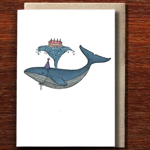 Birthday Whale Greeting Card