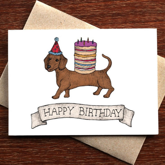 Sausage Dog Birthday Greeting Card