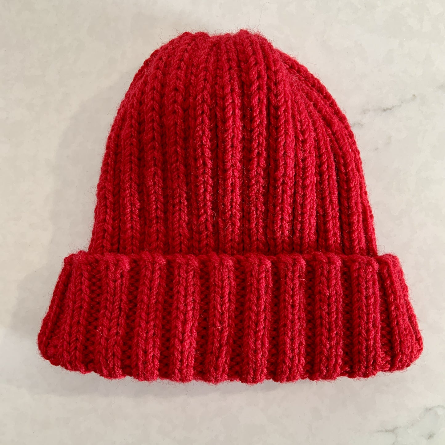 Hand Knitted Wool Beanie - Cherry