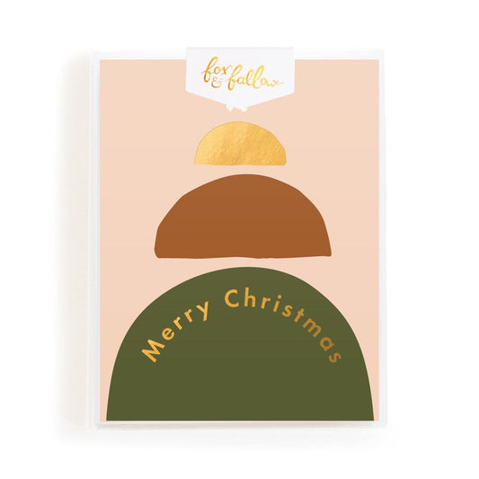 Christmas Boho Tree Greeting Card - Boxed Set of 8