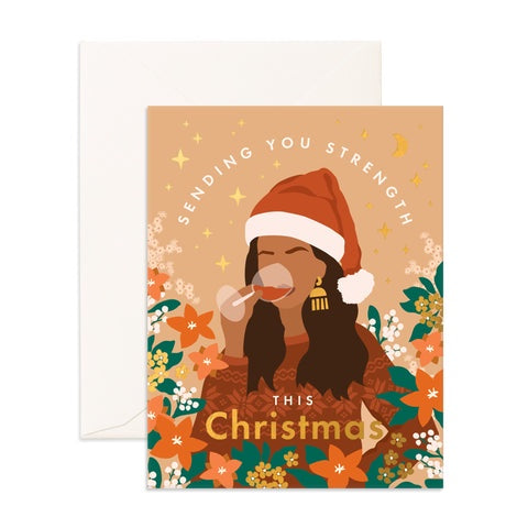 Sending Strength Christmas Greeting Card