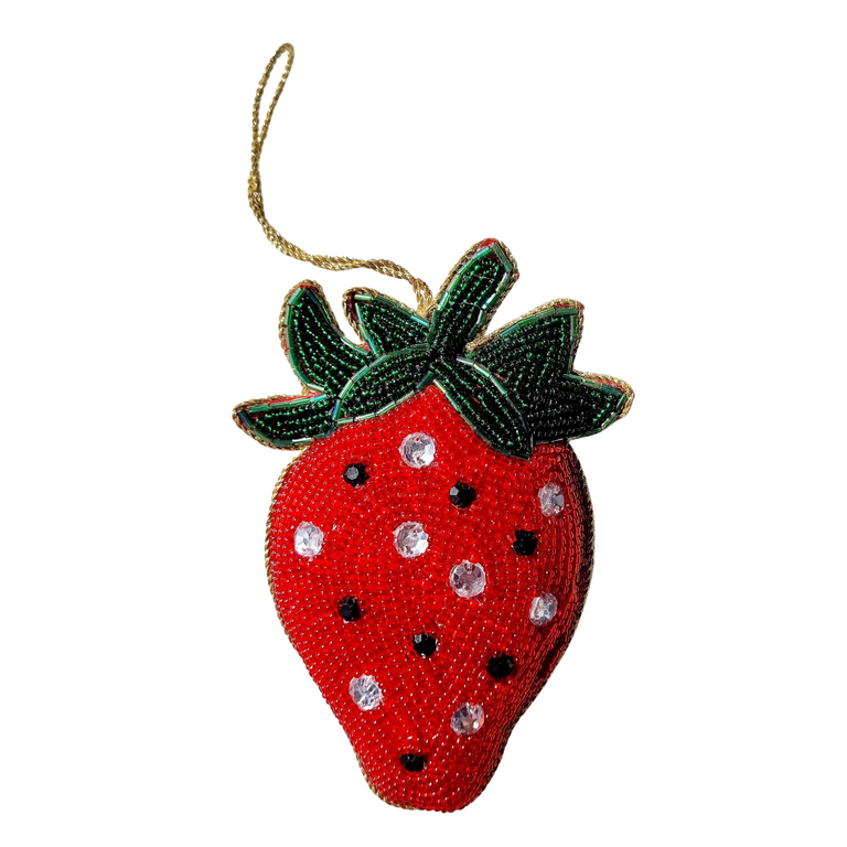 Beaded Strawberry Hanging Decoration