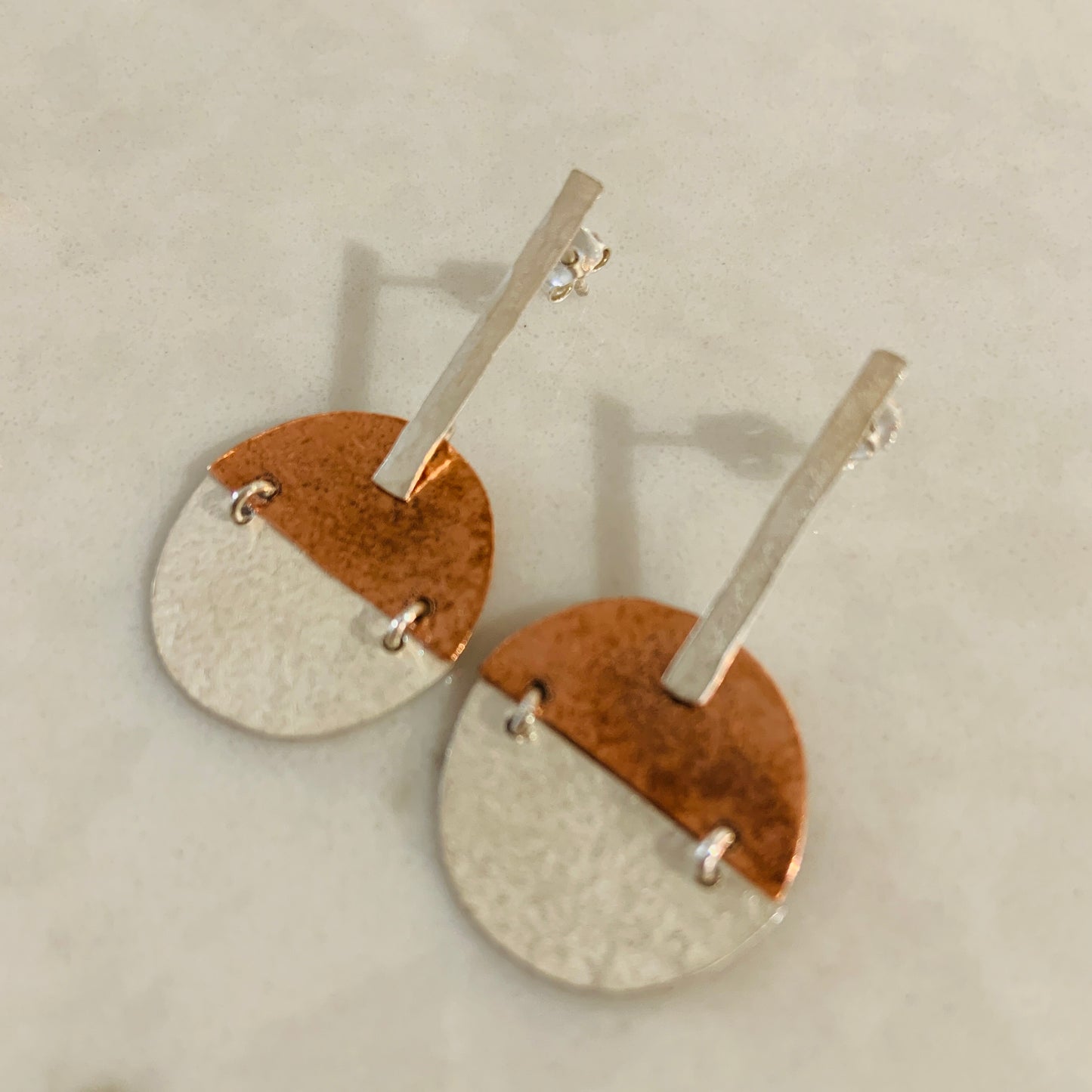 Full Moon Copper Earrings