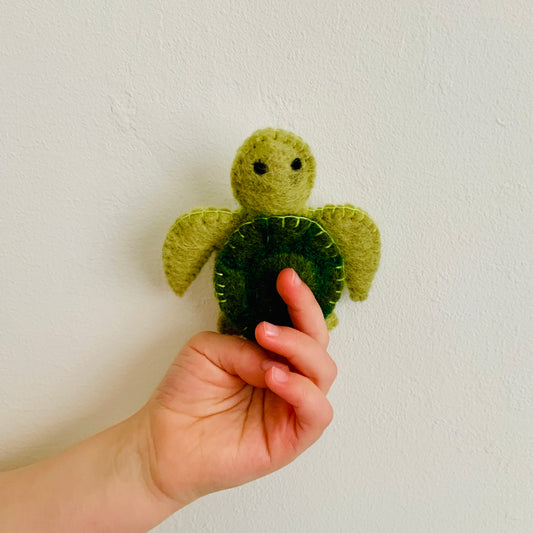 Wool Finger Puppet Turtle