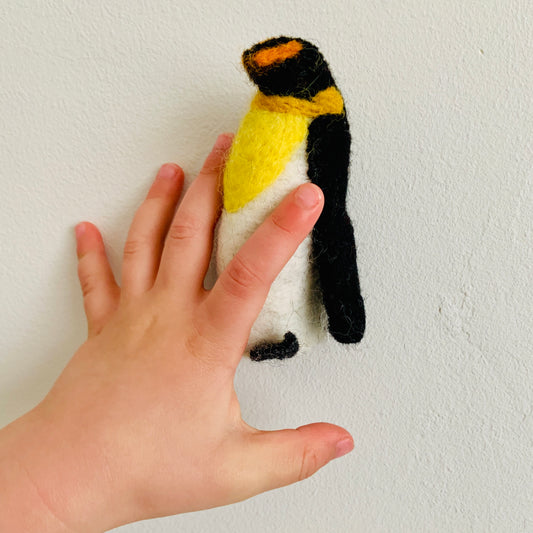 Emperor Penguin Wool Finger Puppet