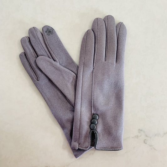 Three Button Gloves Grey