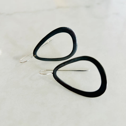 Simple Loop Earrings Oxidised Copper