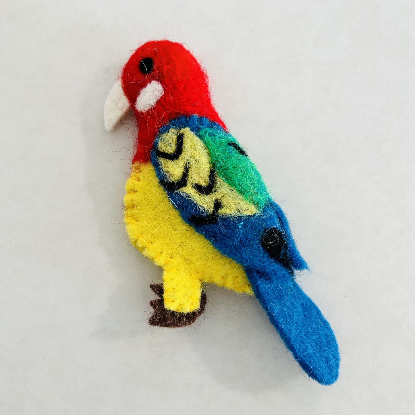 Yellow Rosella Wool Finger Puppet