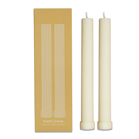 Column Pillar Candle Coconut Milk & Saffron - 2 Pack