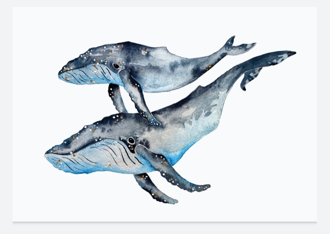 Whale Mum & Calf Print