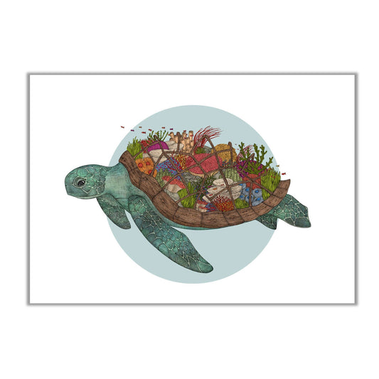 The Coral Reef Turtle Art Print