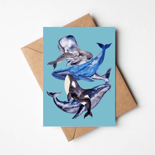 Whales Greeting Card