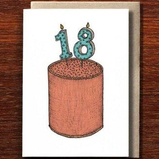 Eighteenth Birthday Cake Greeting Card
