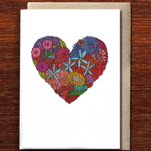 Heart of Flowers Greeting Card