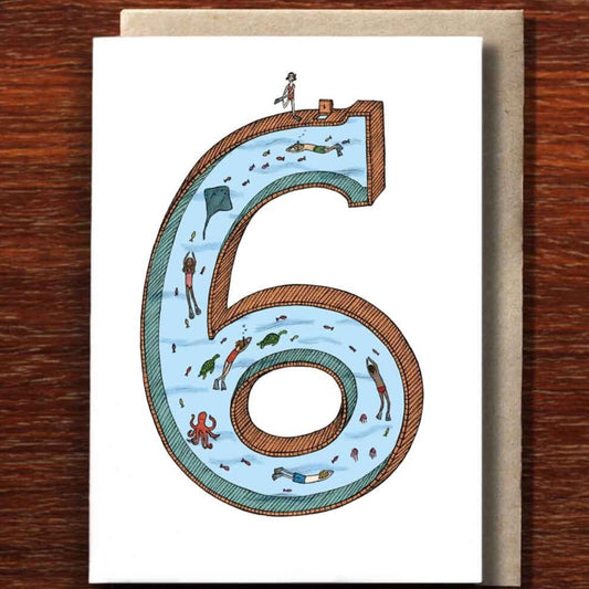 Number Six Greeting Card