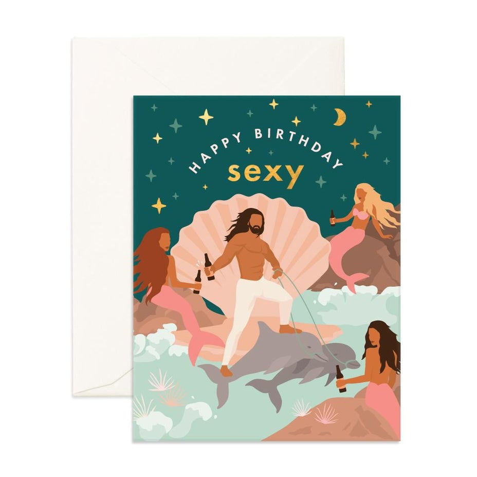 Birthday Sexy Poseidon Greeting Card