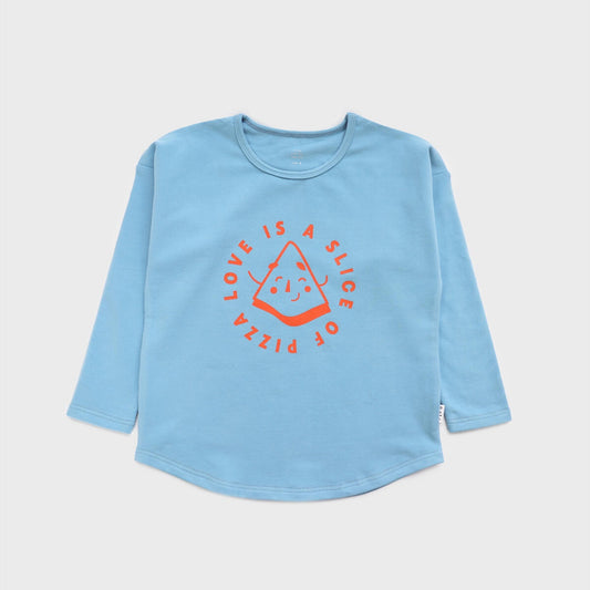Blue Pizza Relaxed Fit Long SleeveTee