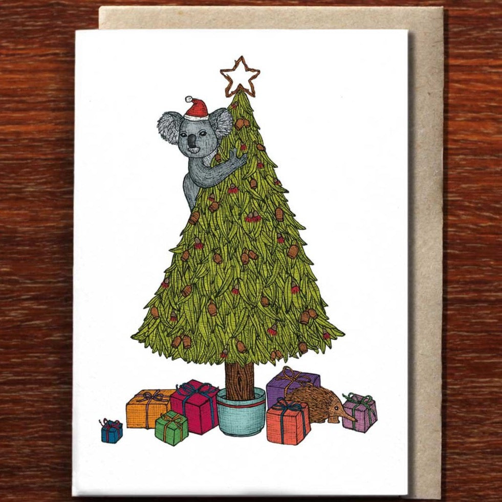 Koala Christmas Tree Greeting Card