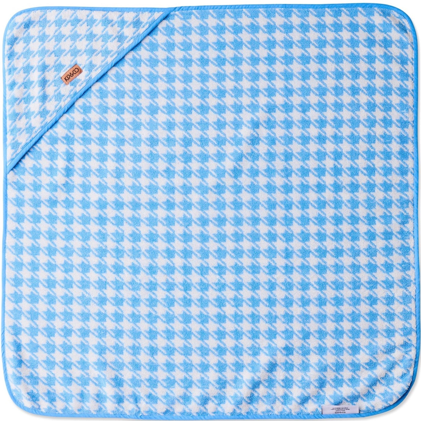 Houndstooth Blue Terry Baby Towel