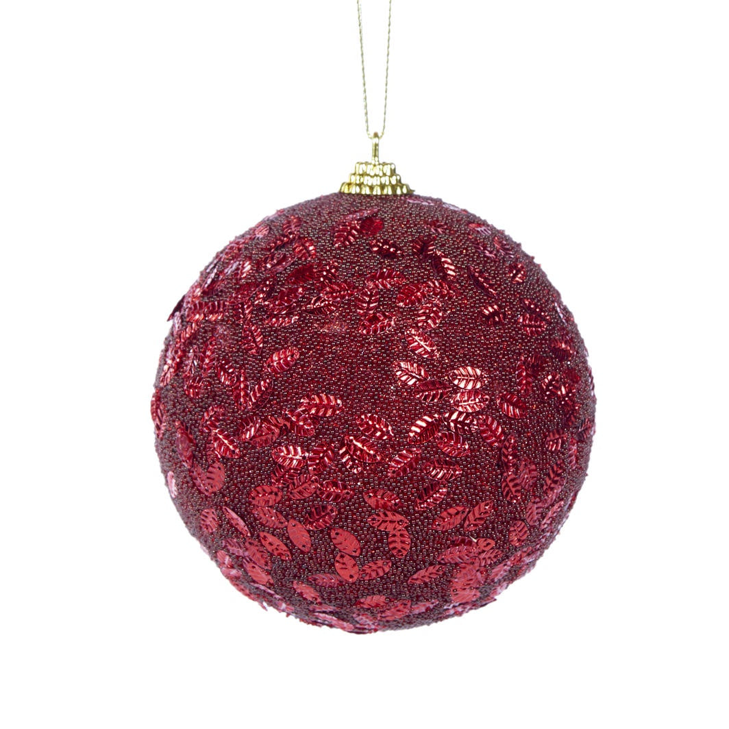 Burgundy Leaves Bauble