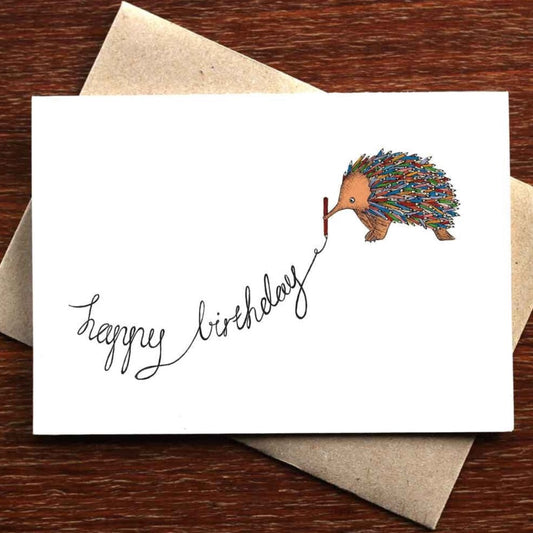 Colouring Echidna Greeting Card