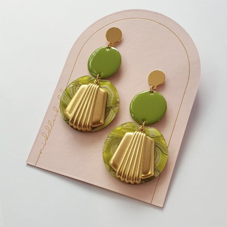 Trophy Earrings Avocado