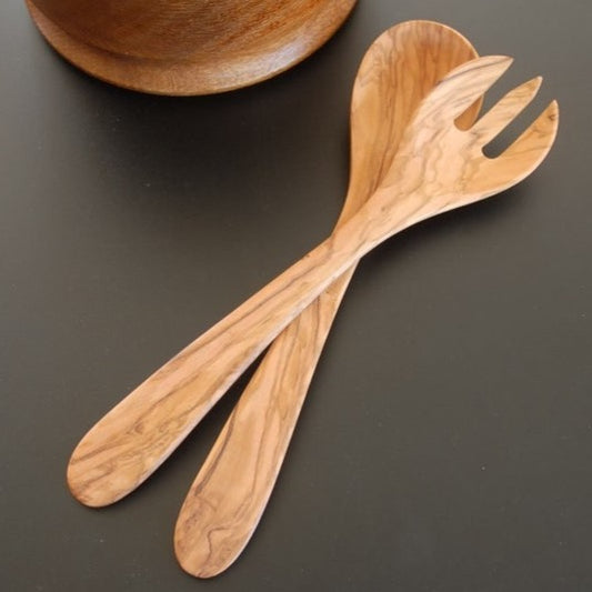 Olive Wood Salad Servers