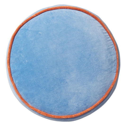 Castillo Blue Jay Round Velvet Cushion