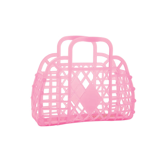 Mini Retro Basket - Neon Pink