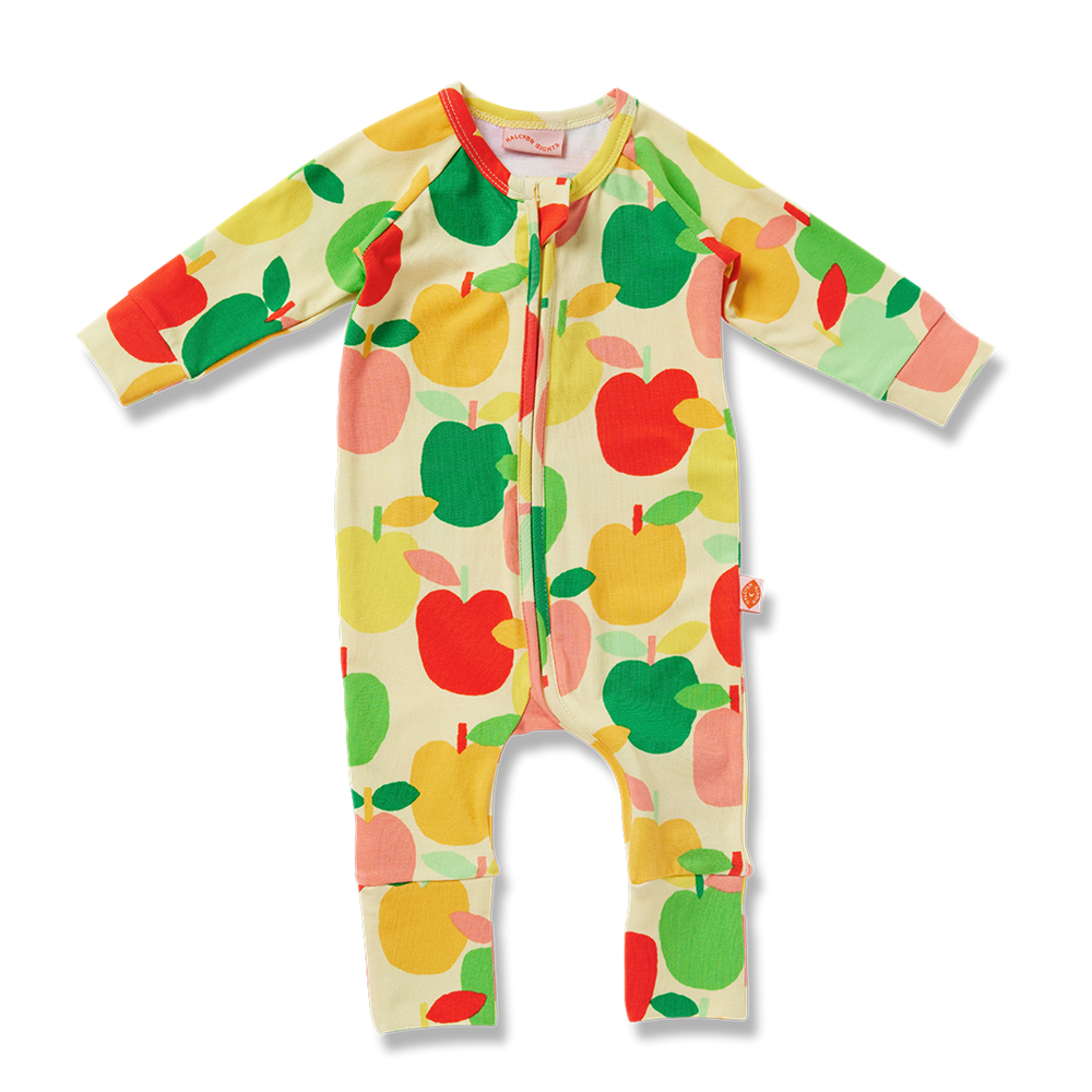 A Is For Apple Long Sleeve Romper